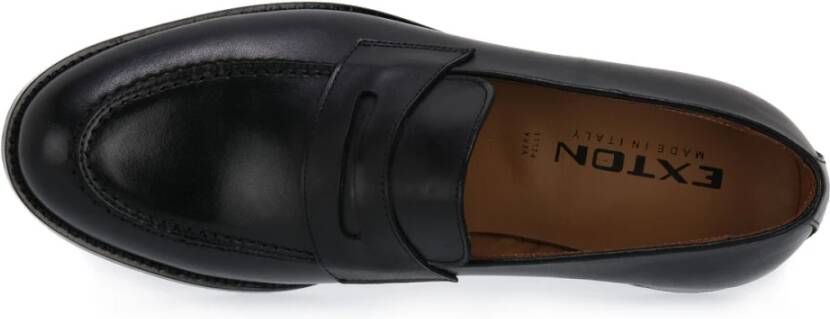 Exton Zwarte Leren Schoenen Black Heren