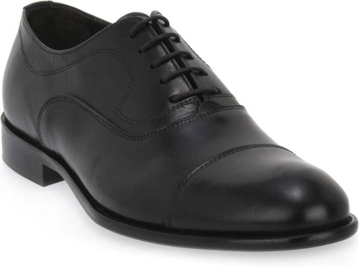 Exton Zwarte Leren Schoenen Black Heren