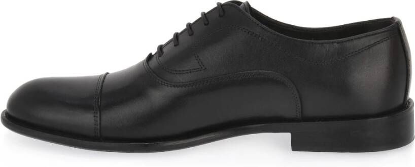 Exton Zwarte Leren Schoenen Black Heren