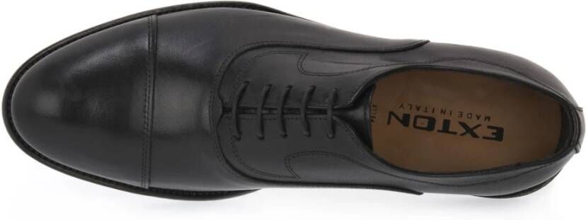 Exton Zwarte Leren Schoenen Black Heren