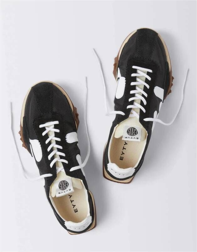 Eytys Zwarte Suède Sneakers met Witte Details Black Heren