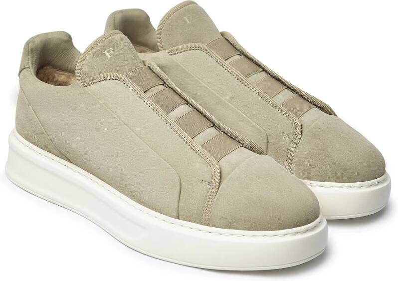 Fabi Beige Suède Urban Slip-On Sneakers Beige Heren