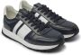 Fabi Blauwe Leren Sneakers met Witte Inzetstukken Black Heren - Thumbnail 2