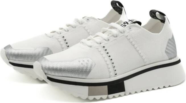 Fabi Dames Gebreide Witte Schoenen Ss24 White Dames