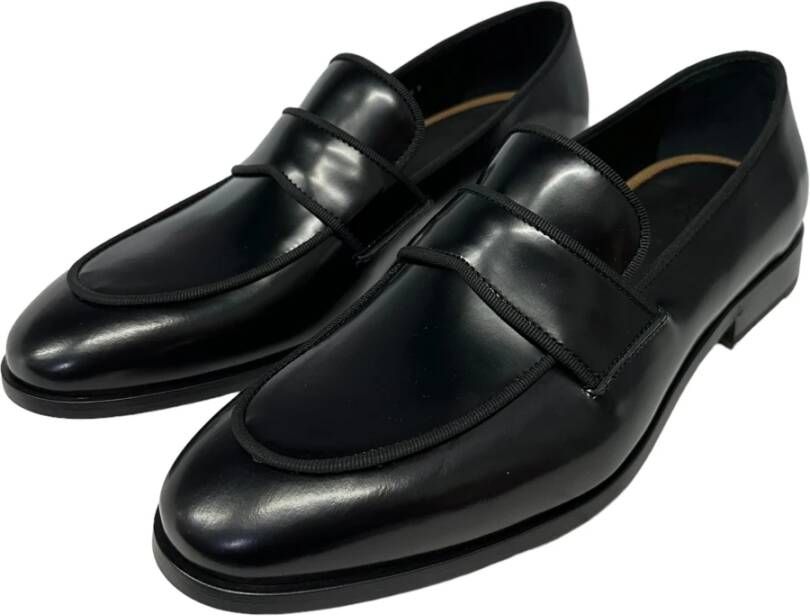 Fabi Formele leren loafers in zwart Black Heren