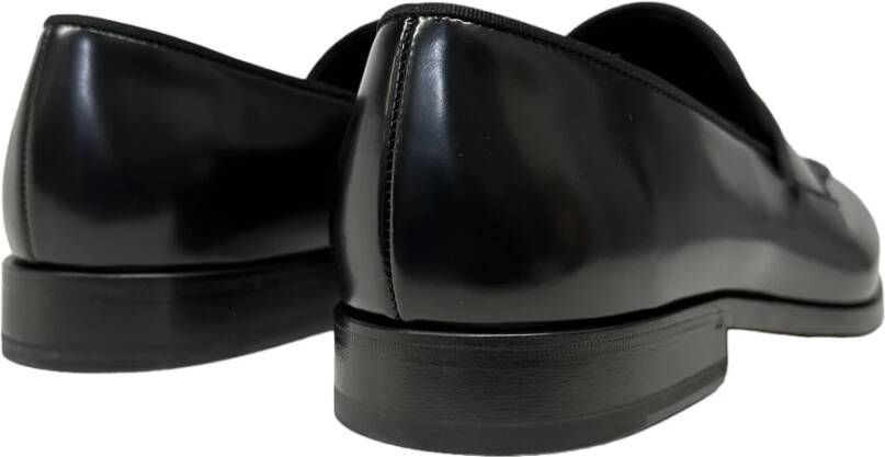 Fabi Formele leren loafers in zwart Black Heren