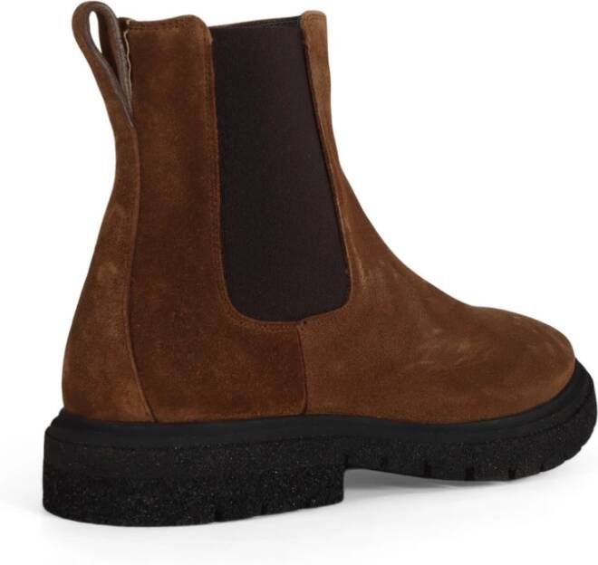 Fabi Suede Chelsea Boot met Ritssluiting Brown Heren