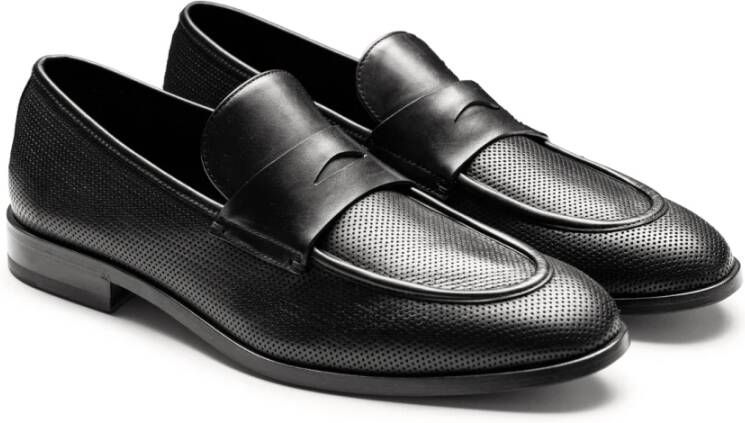 Fabi Zwarte leren formele loafers Black Heren