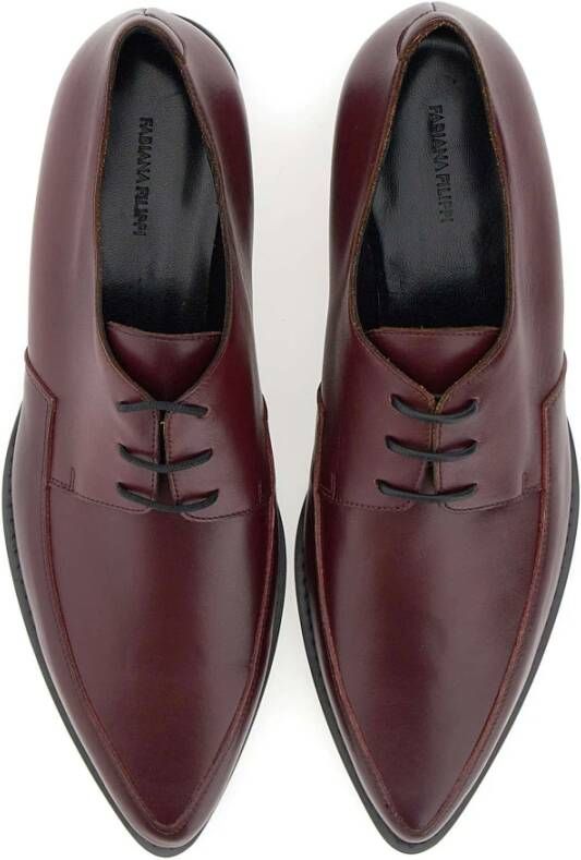 Fabiana Filippi Bordeaux Leren Oxford Schoenen Red Dames