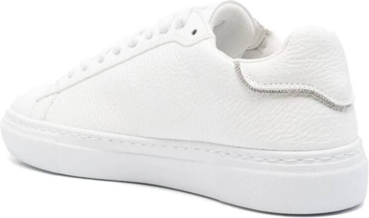 Fabiana Filippi Witte Leren Sneakers Kraal Detail White Dames