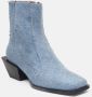 Fabienne Chapot Denim Chunky Heel Enkellaarzen Blue Dames - Thumbnail 3