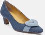 Fabienne Chapot Hart Gesp Denim Pumps Blue Dames - Thumbnail 3