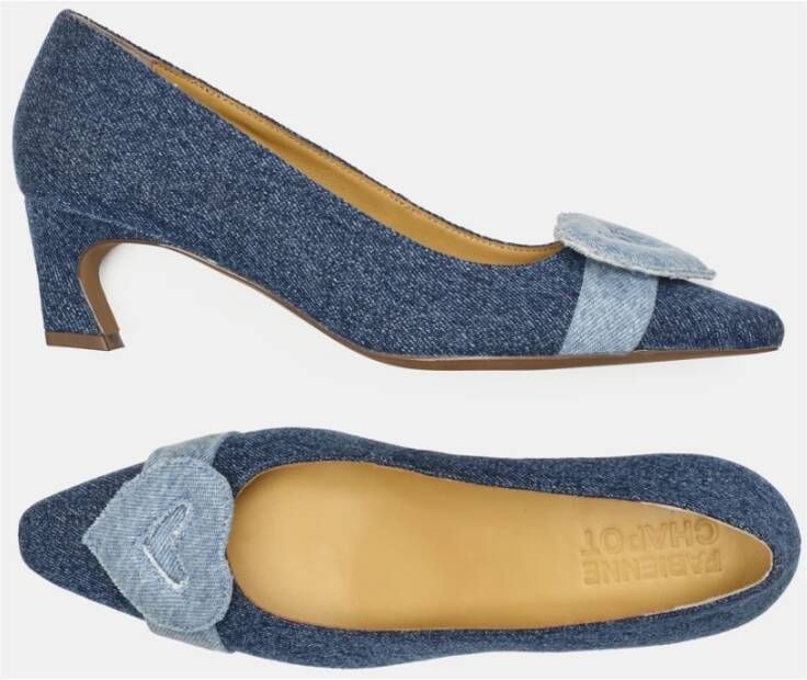 Fabienne Chapot Hart Gesp Denim Pumps Blue Dames