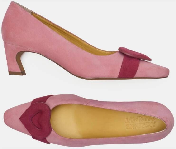 Fabienne Chapot Roze Hart Gesp Leren Pumps Pink Dames