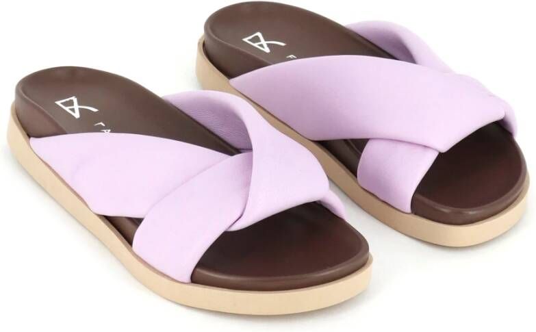 Fabio Rusconi Tri-Color Leren Sandaal voor Lente Purple Dames