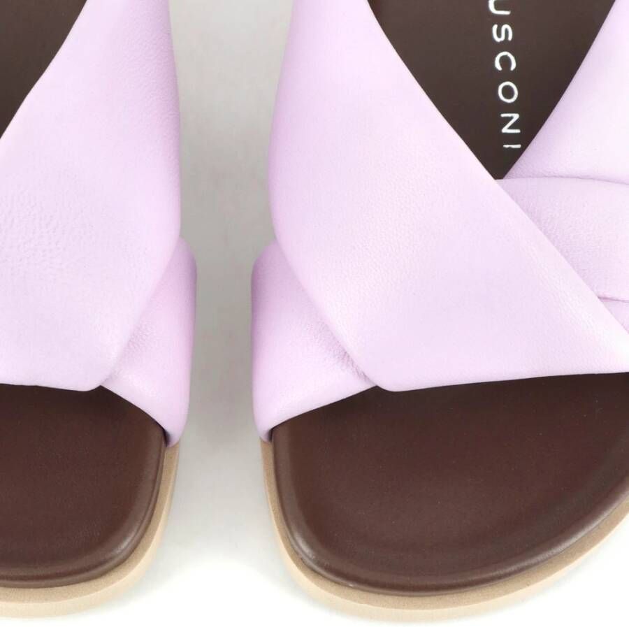 Fabio Rusconi Tri-Color Leren Sandaal voor Lente Purple Dames