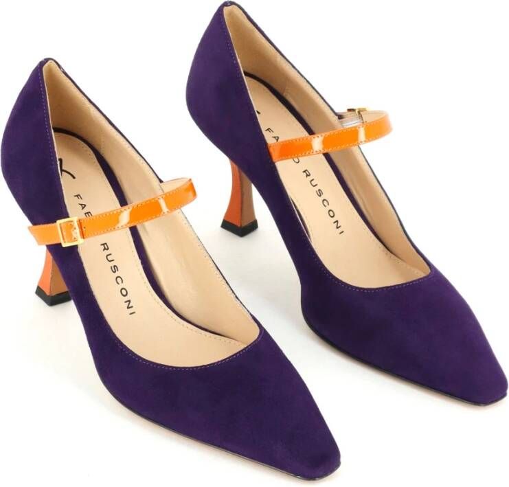 Fabio Rusconi Violet-Oranje Suède Martini Hak Schoenen Multicolor Dames