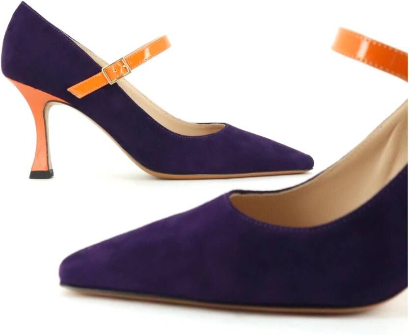 Fabio Rusconi Violet-Oranje Suède Martini Hak Schoenen Multicolor Dames