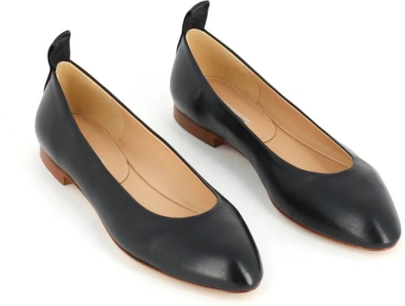 Fabio Rusconi Zwarte Nappa Leren Ballet Flats Black Dames