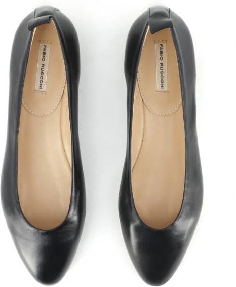 Fabio Rusconi Zwarte Nappa Leren Ballet Flats Black Dames