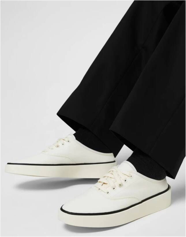 Fear Of God Backless Latte Sneakers Logo Rubberen Zool White Heren