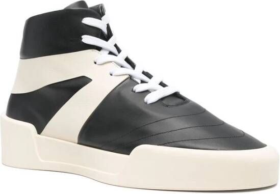 Fear Of God Gestructureerde Leren Veterschoenen met Panelen Black Heren