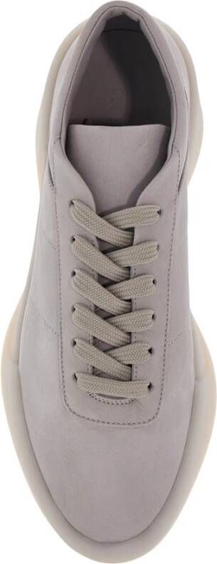 Fear Of God Grijze Leren Aerobic Lage Sneakers Gray Heren