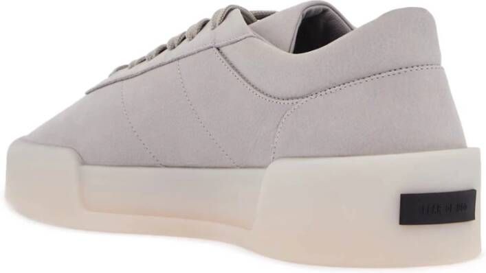 Fear Of God Grijze Leren Aerobic Lage Sneakers Gray Heren