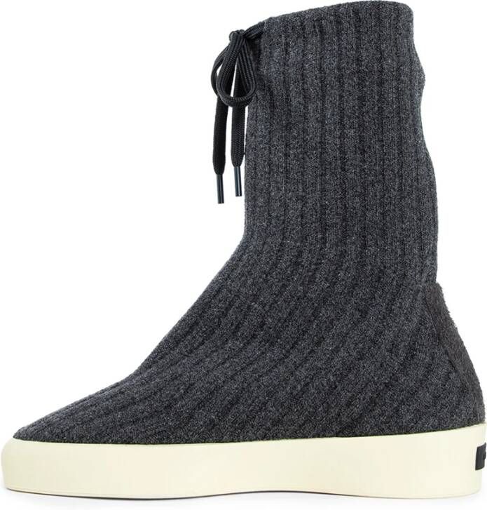 Fear Of God Hoge Gebreide Sneakers Grijs Geribbeld Gray Heren