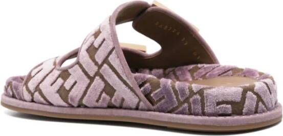 Fendi Amethist Paarse Dubbele Gesp Sandalen Purple Dames