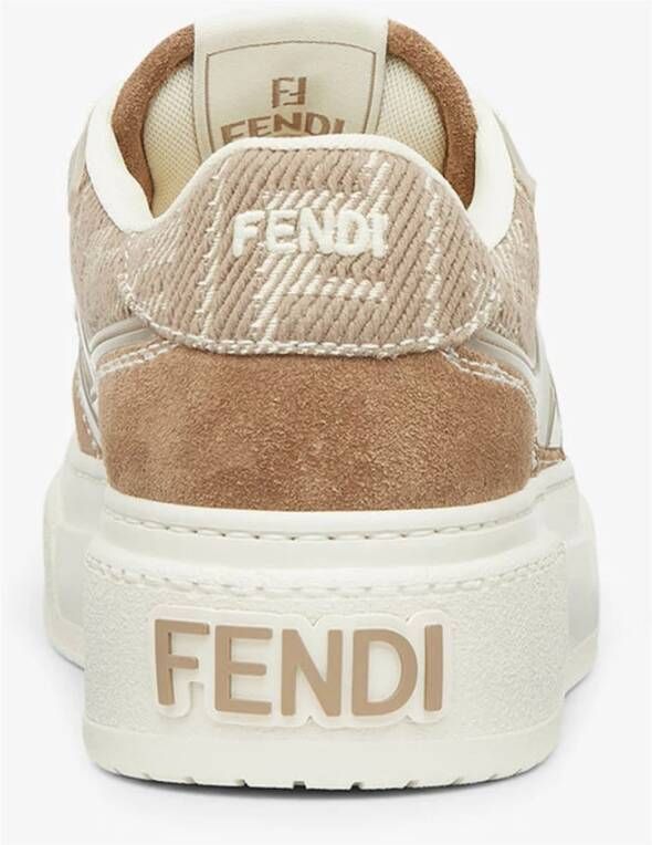 Fendi Beige Sneakers met FF Jacquard Details Multicolor Dames