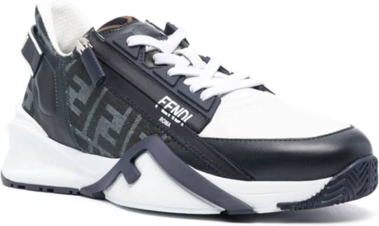 Fendi Blauw Wit Panel Sneakers Multicolor Heren