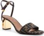 Fendi Bruine Jacquard Sandalen met FF Detail Brown Dames - Thumbnail 2