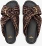 Fendi Bruine Satijnen Sandalen met FF Motief Brown Dames - Thumbnail 2