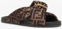 Fendi Bruine Satijnen Sandalen met FF Motief Brown Dames - Thumbnail 4