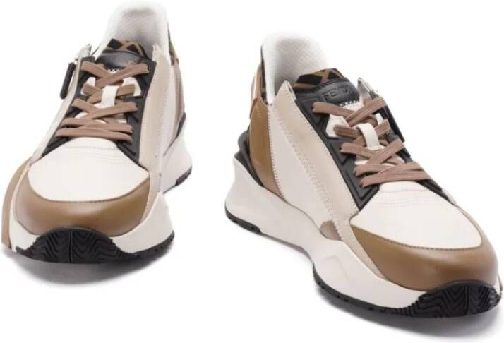 Fendi Bruine Sneakers met FF Details Brown Heren