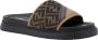 Fendi Iconische Logo Slide Sandalen met Platte Zool Brown Heren - Thumbnail 2