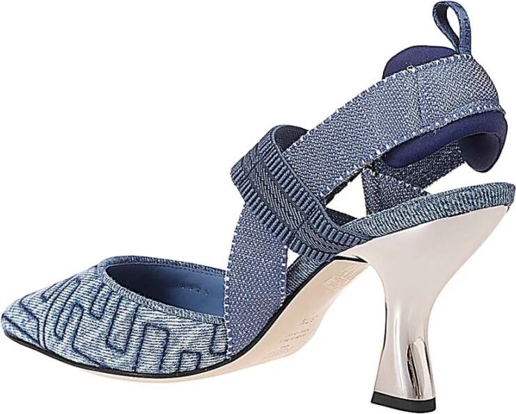 Fendi Elegante Decollete Schoenen voor Vrouwen Blue Dames