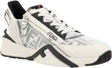 Fendi Flow Leren Sneakers Zwart Wit Multicolor Heren