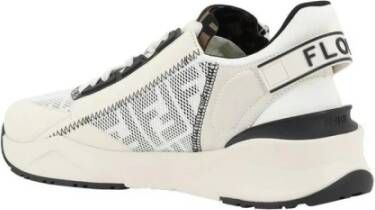 Fendi Flow Leren Sneakers Zwart Wit Multicolor Heren