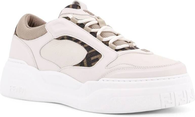 Fendi Force Low-Top Leren Sneakers White Heren