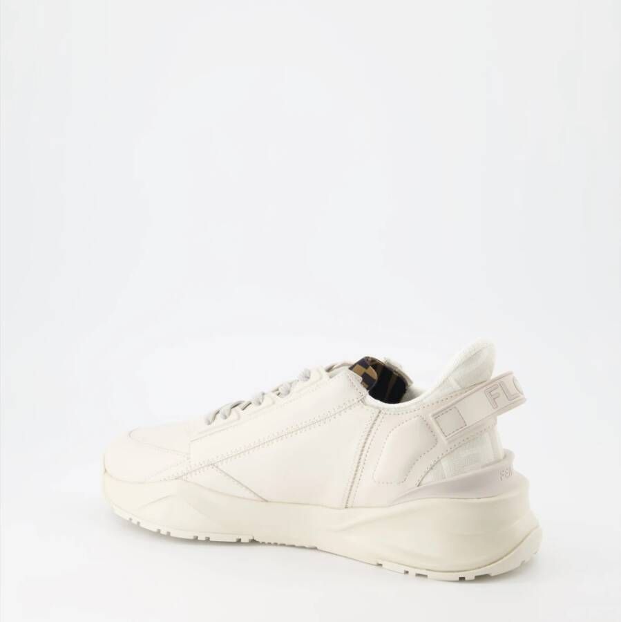 Fendi Gedrukte Veterschoenen Amandelteen Beige Heren