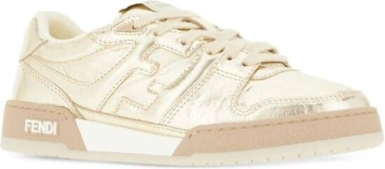 Fendi Gouden Sneakers met Logo Yellow Dames