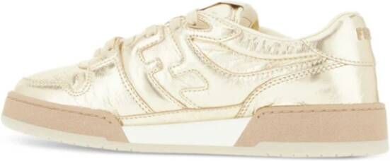 Fendi Gouden Sneakers met Logo Yellow Dames