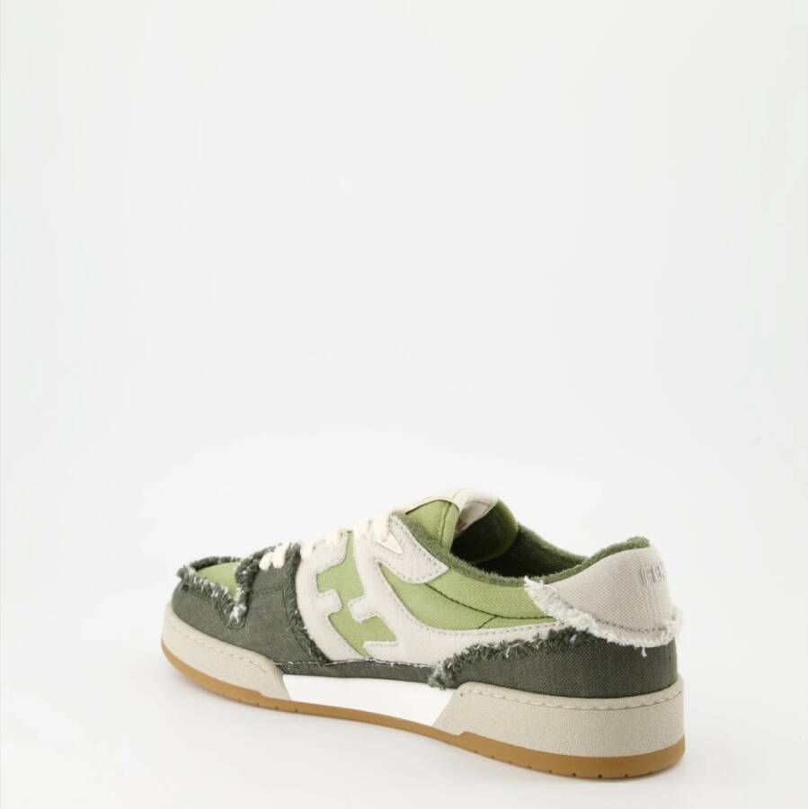 Fendi Groene Denim Veterschoenen Green Heren