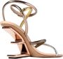 Fendi Hoge Hak Logo Sandalen Yellow Dames - Thumbnail 4