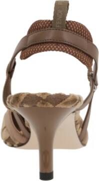 Fendi Jacquard Slingback Hakken Brown Dames