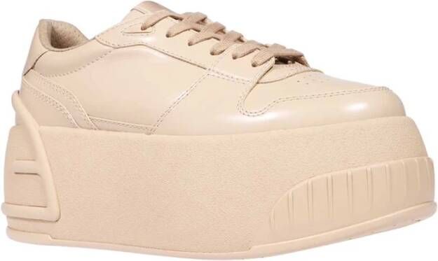 Fendi Lage leren sneakers Beige Dames