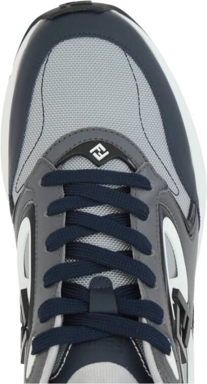 Fendi Lage Sneakers in Grijs Mesh Multicolor Heren