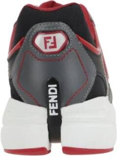 Fendi Lage Sneakers in Zwart en Grijs Multicolor Heren